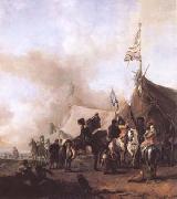 WOUWERMAN, Philips Cavalry at a Sutler's Booth (mk25) oil painting